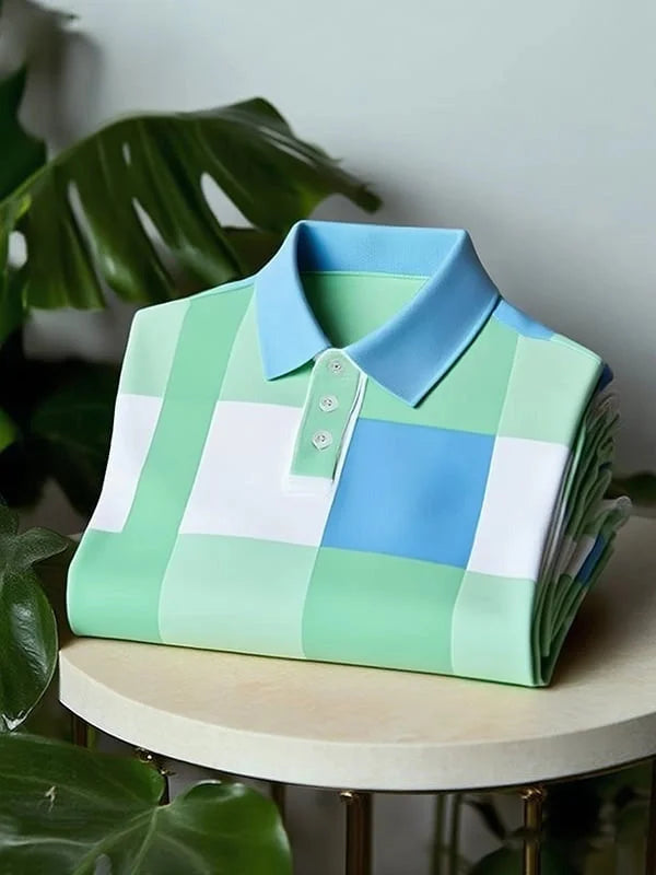 Pastel Checkered Polo Shirt | Premium Cotton Casual Polo