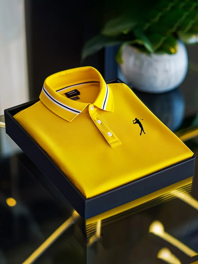 Premium Solid Polo Shirt with Contrast Collar & Embroidered Logo – Classic Fit (S–6XL)