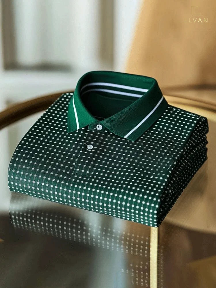 Dotted Polo Shirt with Contrast Collar – Premium Casual Polo (S–6XL)