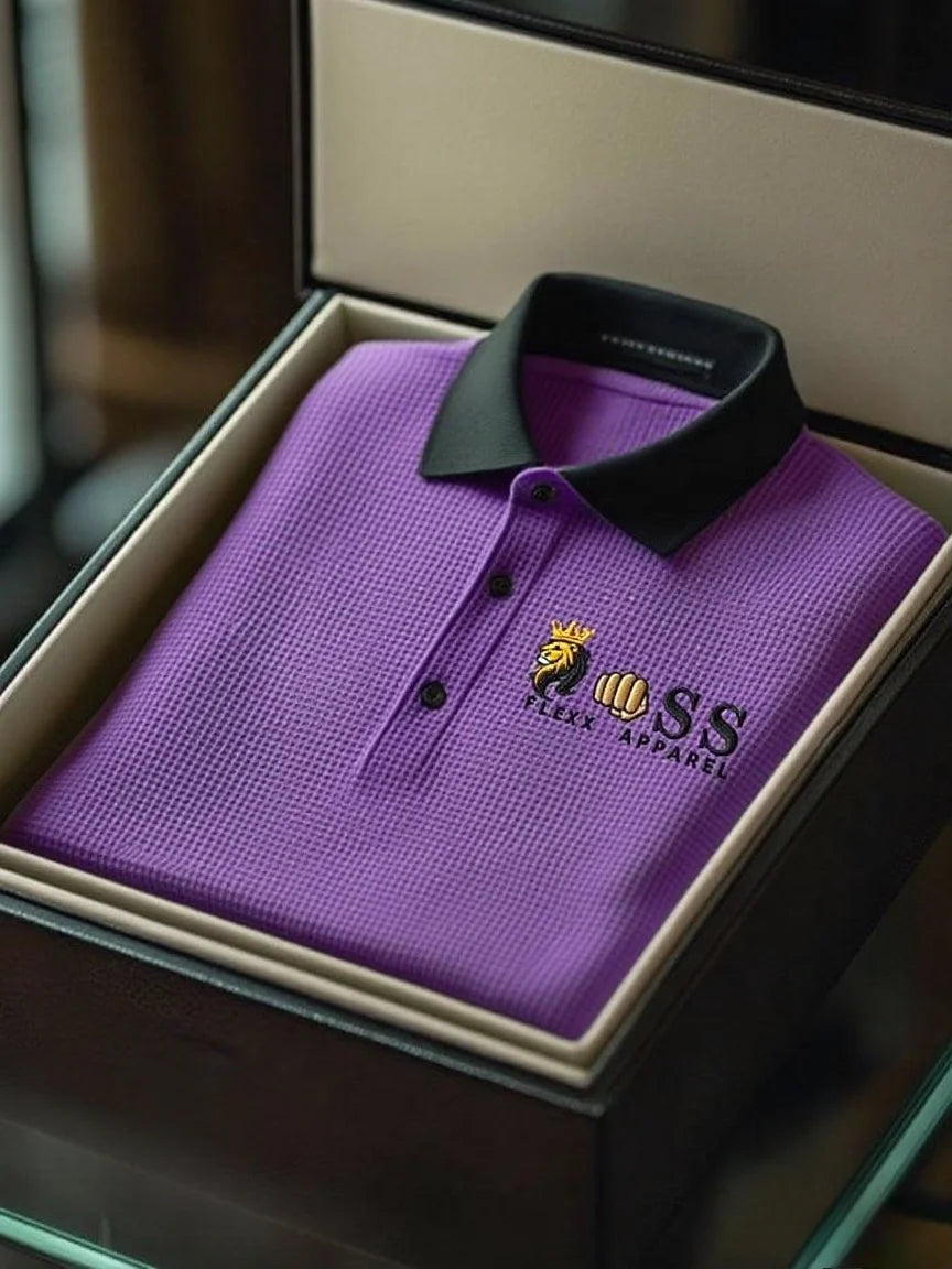 Premium Mint Green Polo Shirt – Textured Fabric with Black Collar | Smart Casual Fit