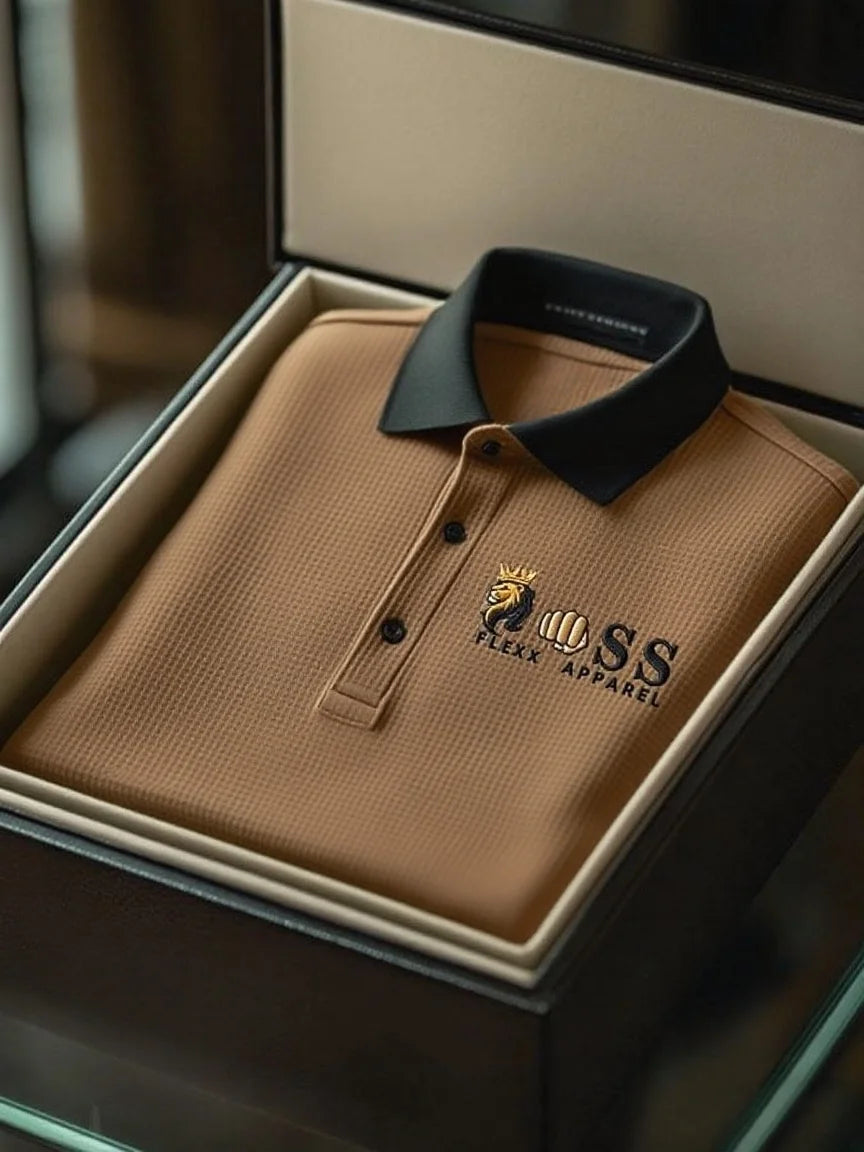 Premium Mint Green Polo Shirt – Textured Fabric with Black Collar | Smart Casual Fit