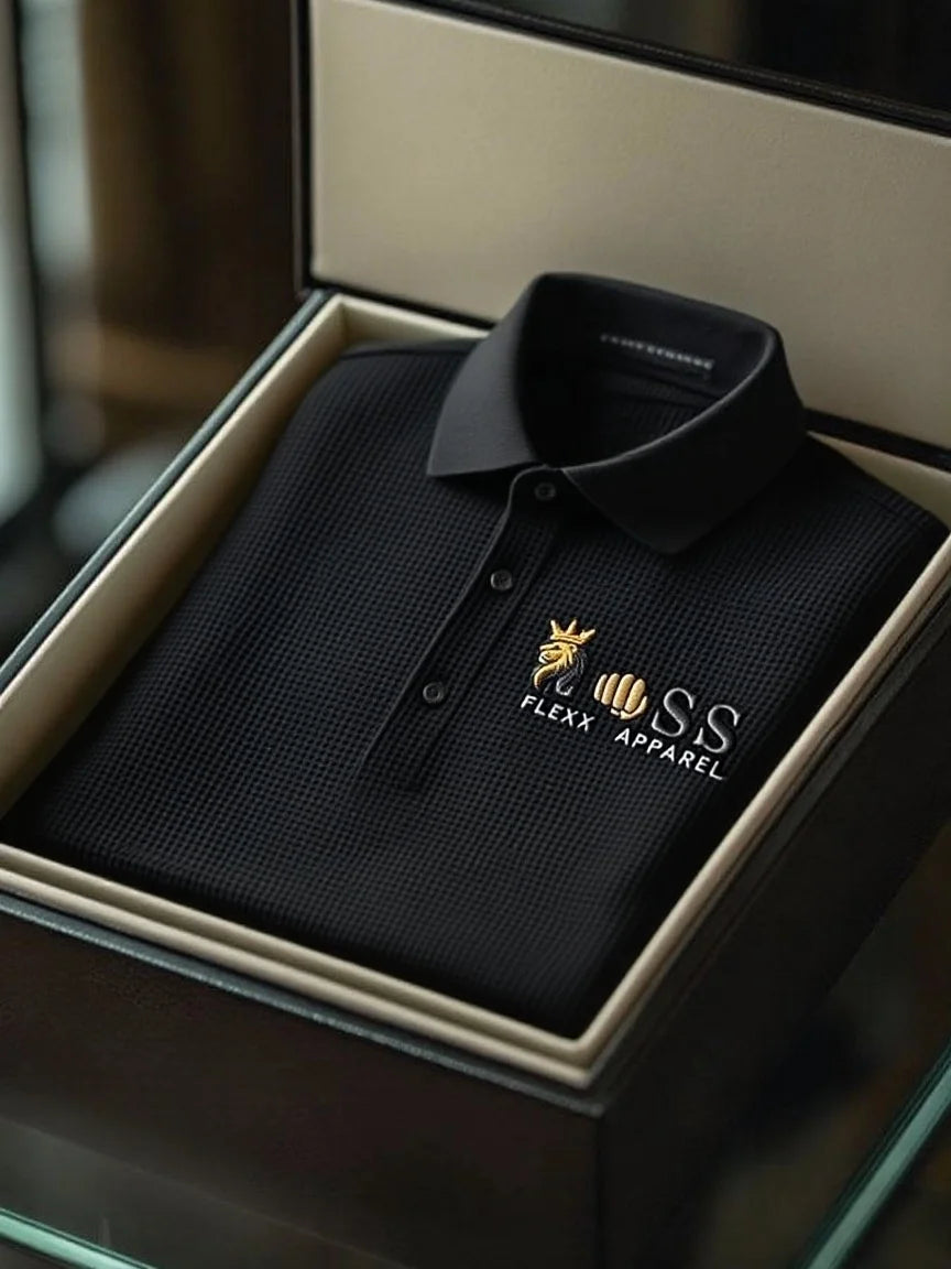 Premium Mint Green Polo Shirt – Textured Fabric with Black Collar | Smart Casual Fit