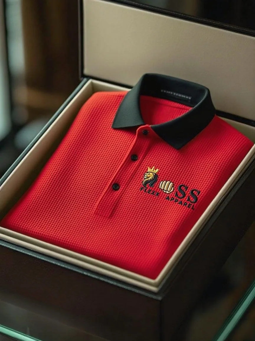 Premium Mint Green Polo Shirt – Textured Fabric with Black Collar | Smart Casual Fit