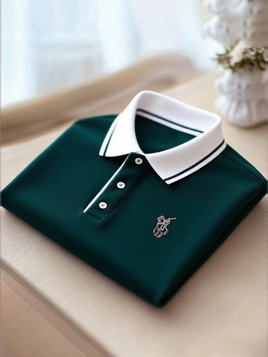 Premium Solid Polo Shirt with Contrast Collar – Classic Casual Polo (S–6XL)