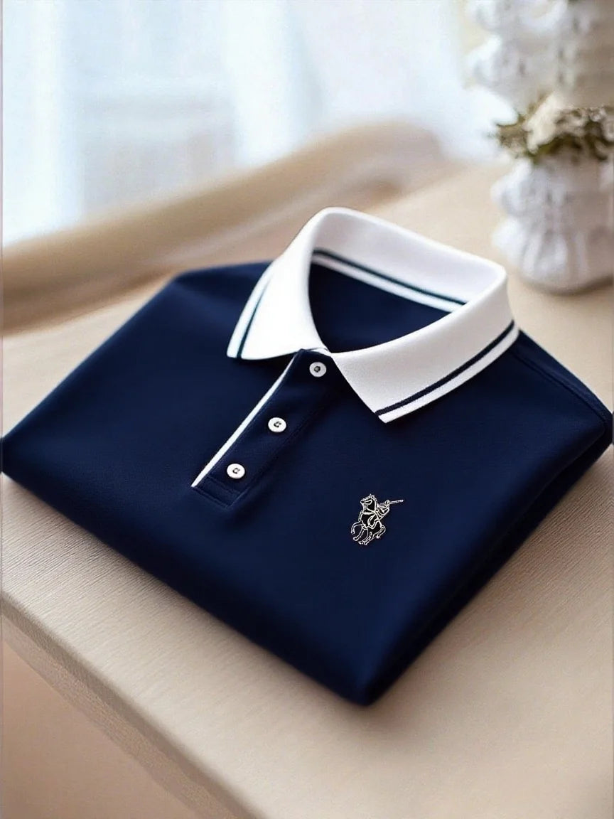 Premium Solid Polo Shirt with Contrast Collar – Classic Casual Polo (S–6XL)