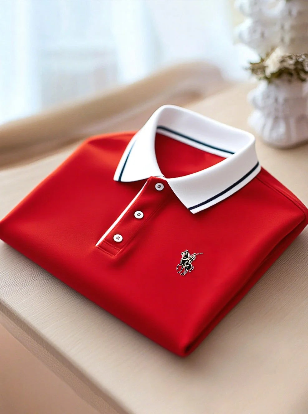 Premium Solid Polo Shirt with Contrast Collar – Classic Casual Polo (S–6XL)