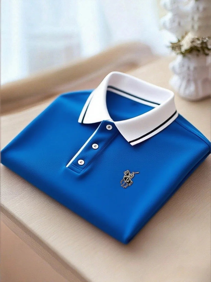 Premium Solid Polo Shirt with Contrast Collar – Classic Casual Polo (S–6XL)