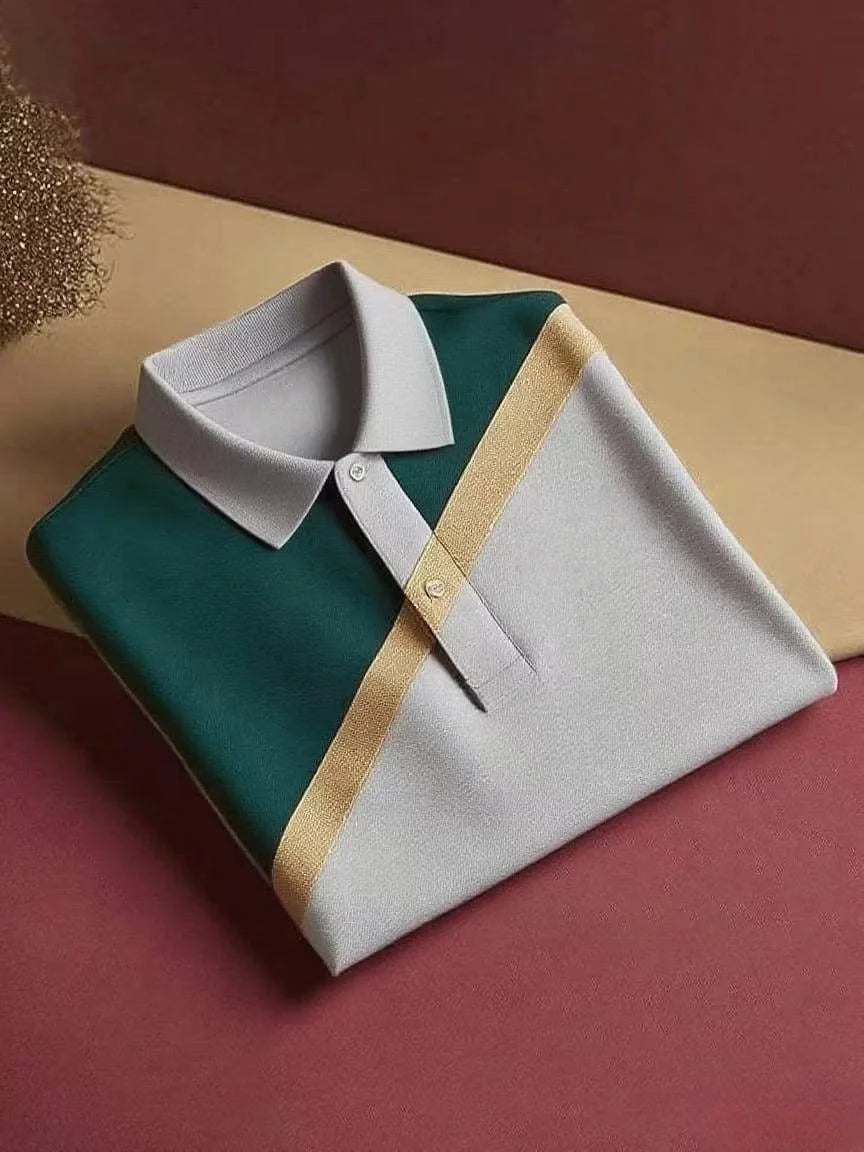 Color Block Polo Shirt | Sky Blue & Pink Premium Cotton Polo Tee