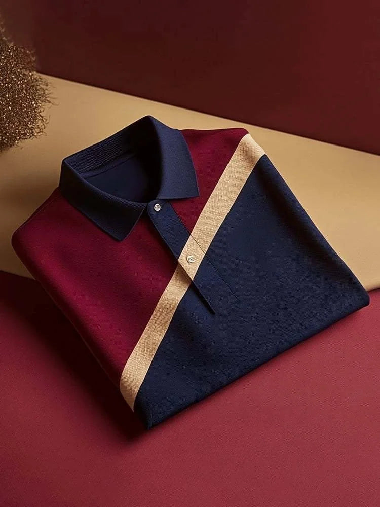 Color Block Polo Shirt | Sky Blue & Pink Premium Cotton Polo Tee