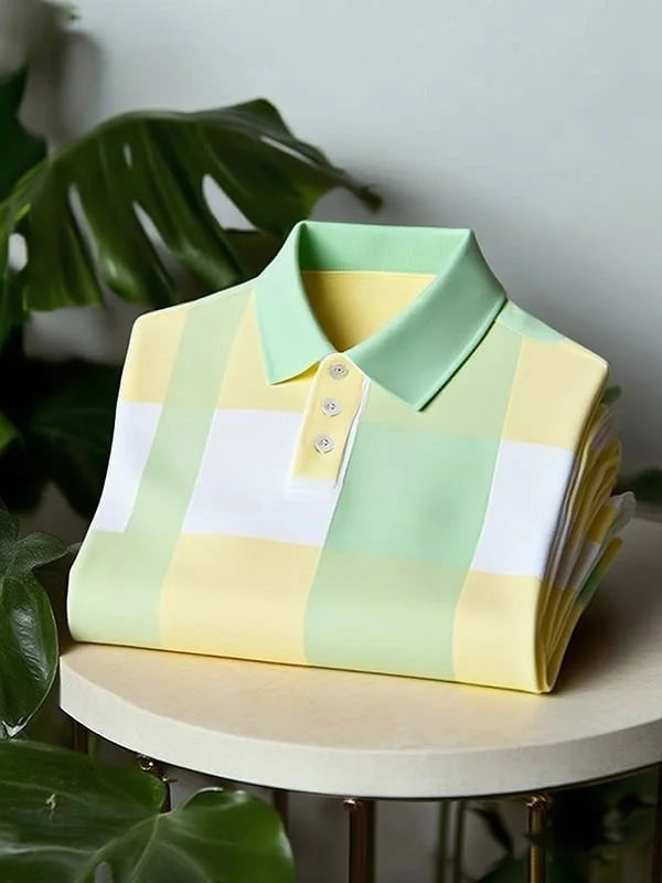 Pastel Checkered Polo Shirt | Premium Cotton Casual Polo
