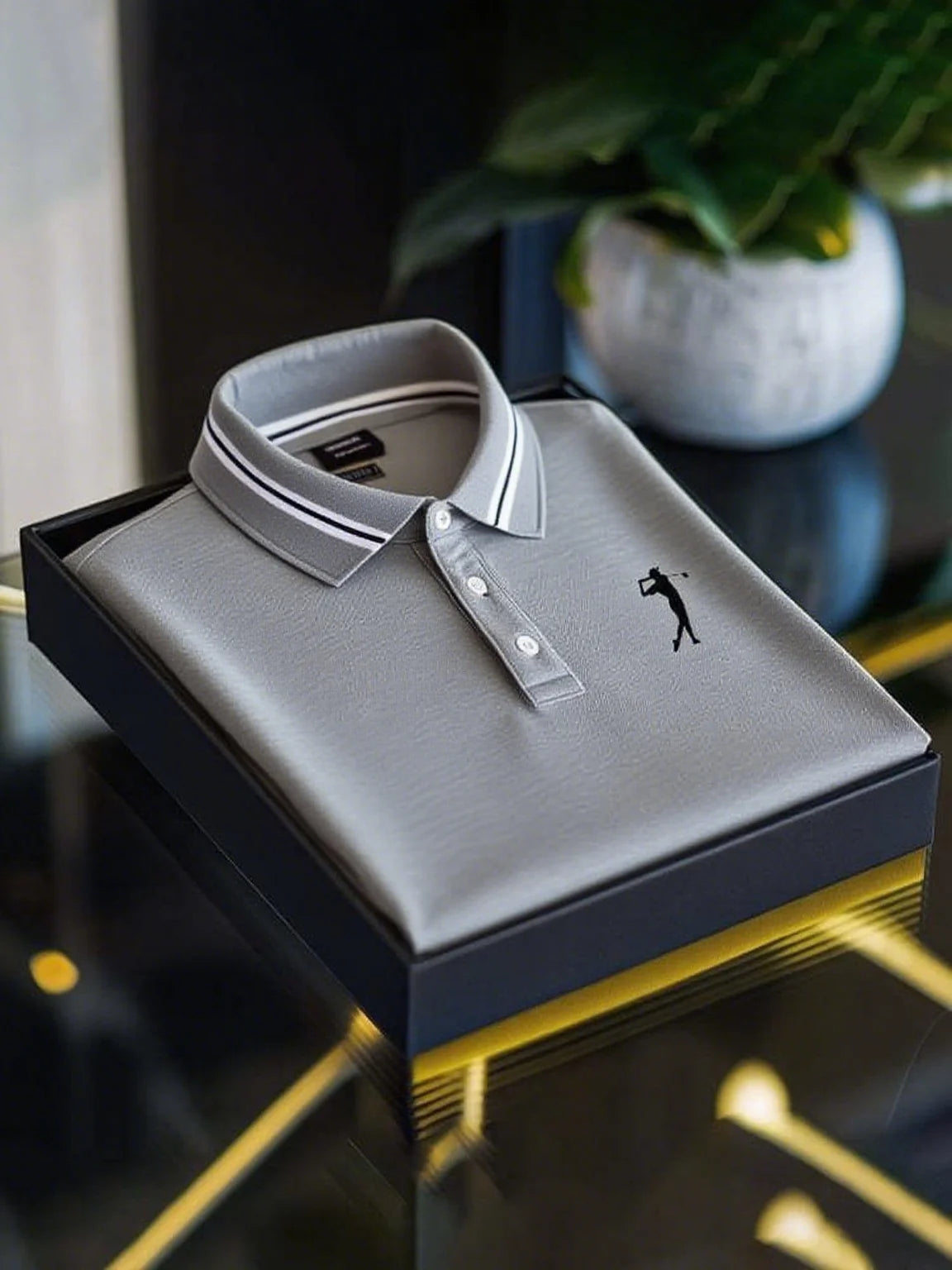 Premium Solid Polo Shirt with Contrast Collar & Embroidered Logo – Classic Fit (S–6XL)