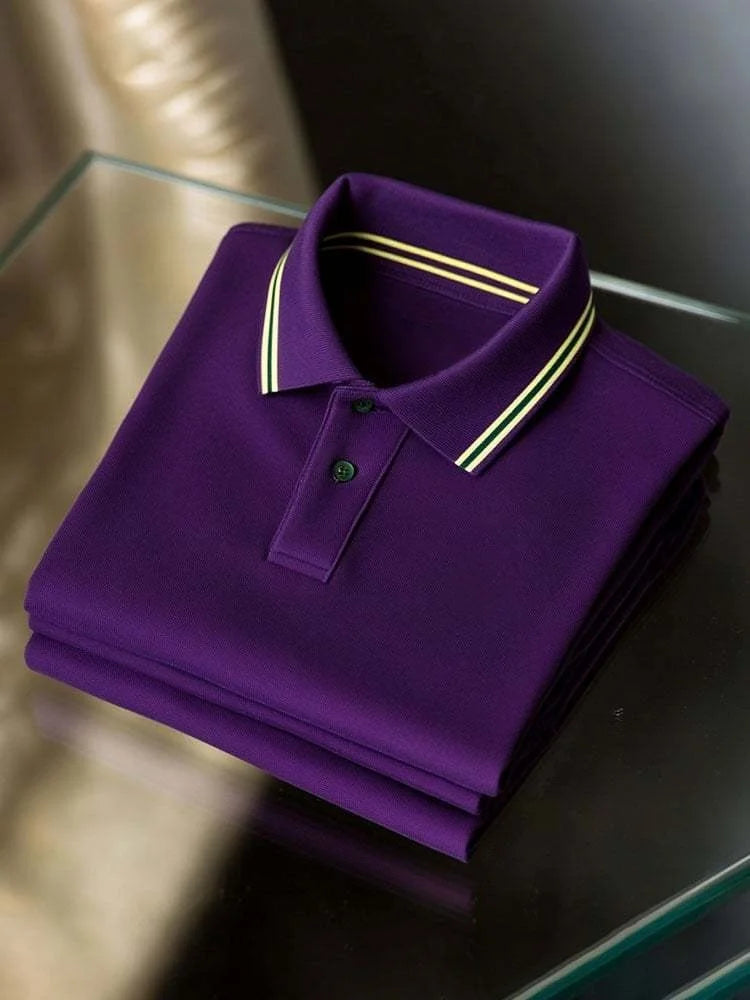 Premium Purple Polo Shirt – Solid Color with Contrast Collar | Casual & Smart Fit