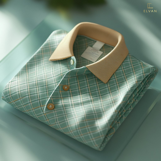 Premium Checked Polo Shirt with Contrast Collar – Classic Casual Polo (S–6XL)